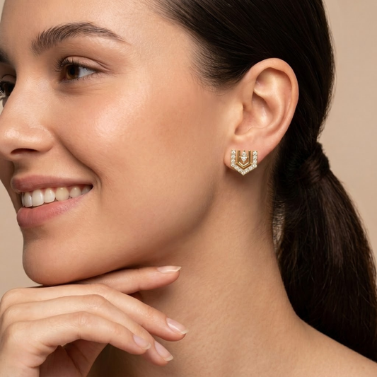 Art Deco Marquise & Chevron Diamond Earrings