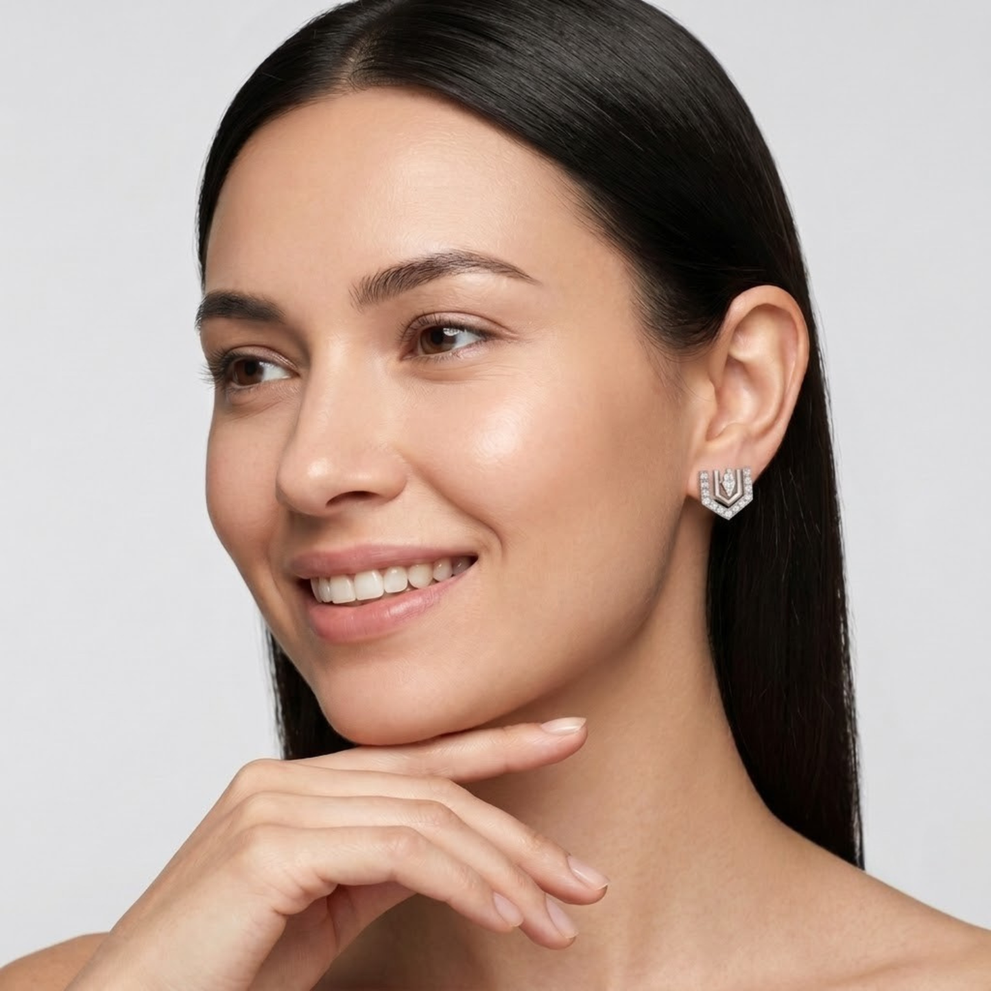 Art Deco Marquise & Chevron Diamond Earrings