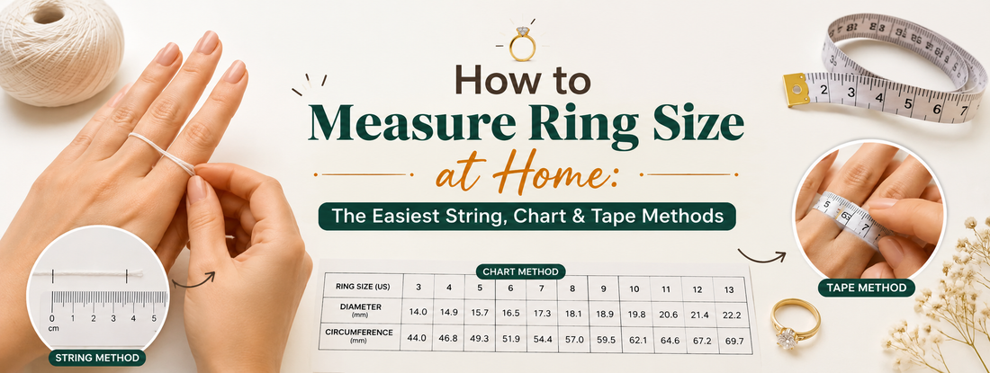 How to Measure Ring Size at Home The Easiest String, Chart & Tape Methods 
