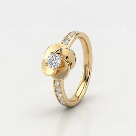 Bloom Flower Moissanite Diamond Ring