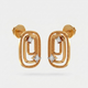 Textured Double Oval Shape Diamond Accent Earrings
