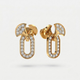 Motif Diamond Stud Earrings with Pave Oval Drop