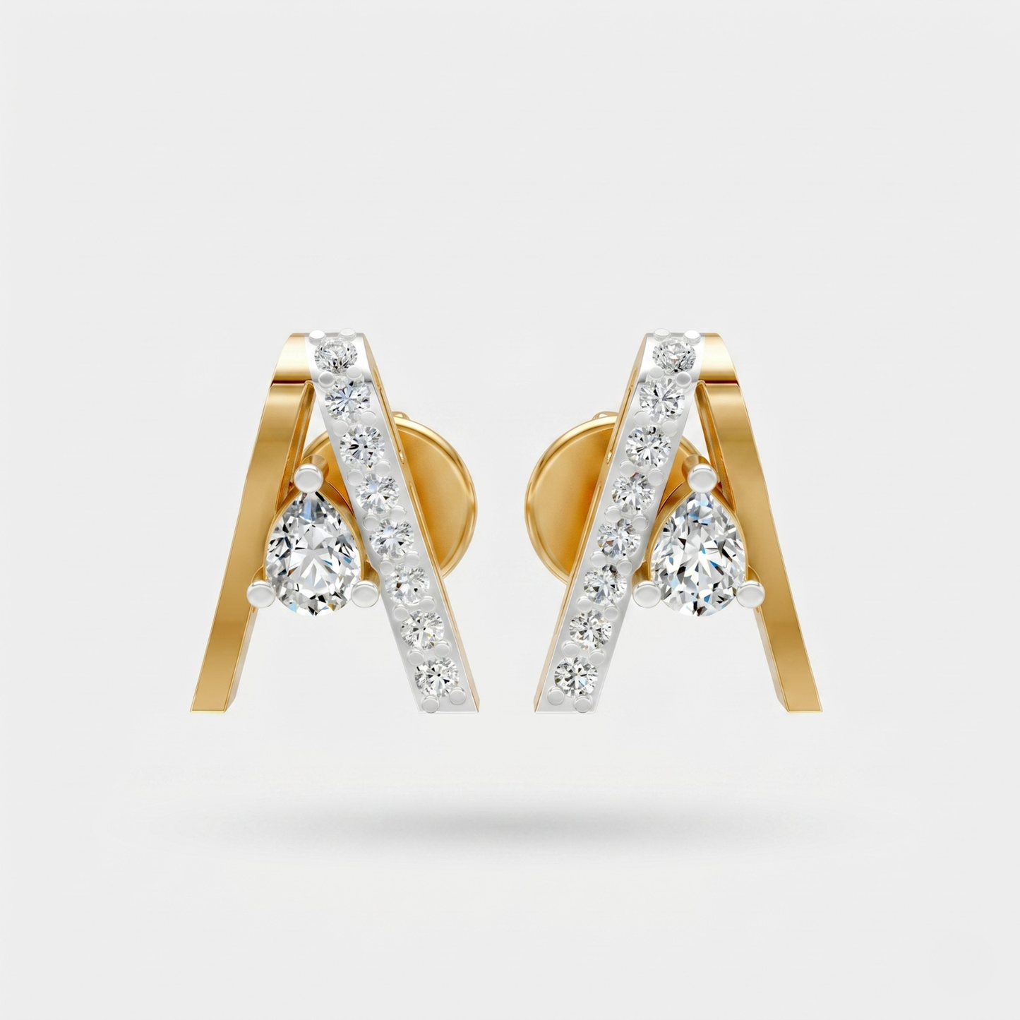 Pear Drop Diamond Stud Earrings