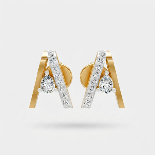 Pear Drop Diamond Stud Earrings