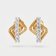 Round Layered Pave Row Stud Earrings