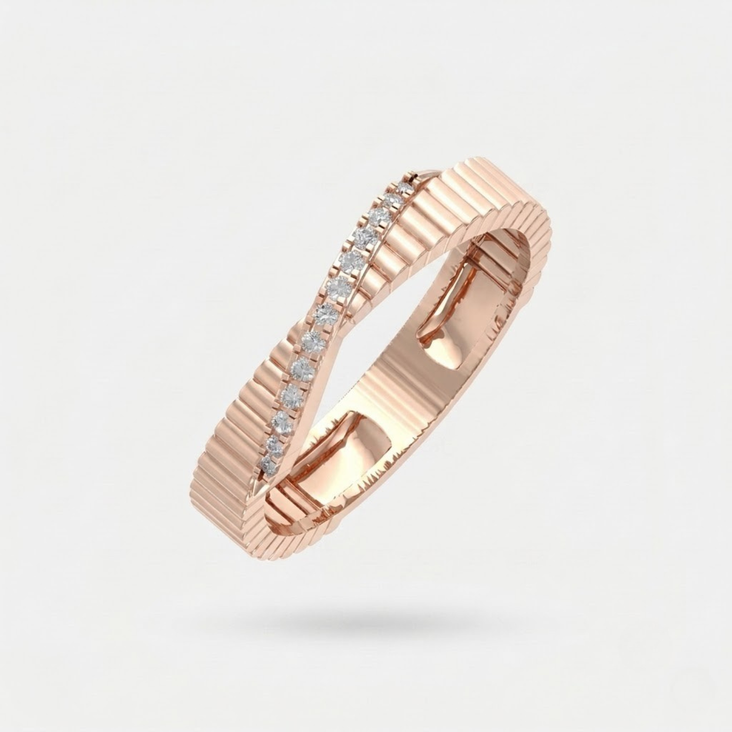 Elegant Textured Diamond Ring