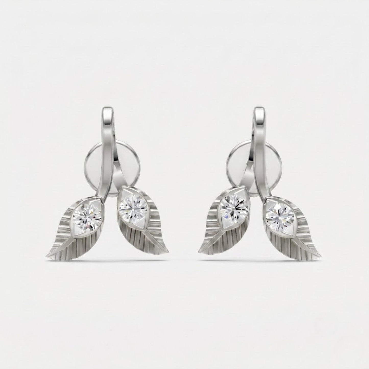 Leaf Shape Moissanite Stud Earrings