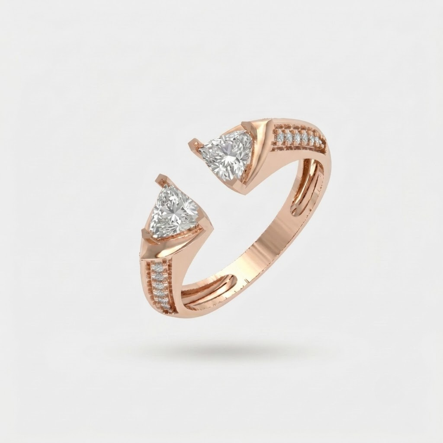 Aurora Open Triangle Diamond Ring