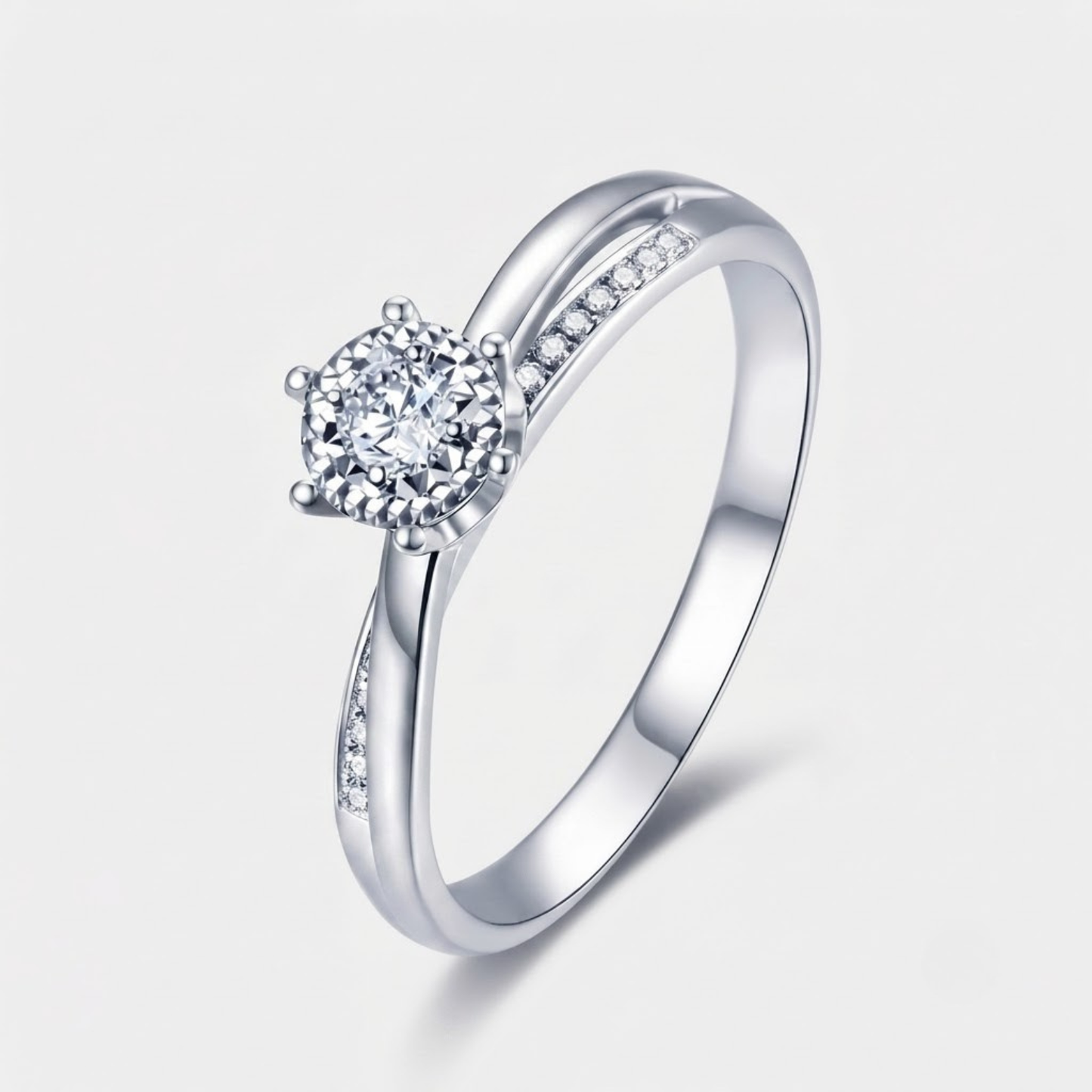 Cross Weave Solitaire Ring