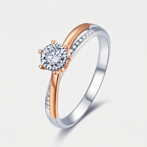 Cross Weave Solitaire Ring