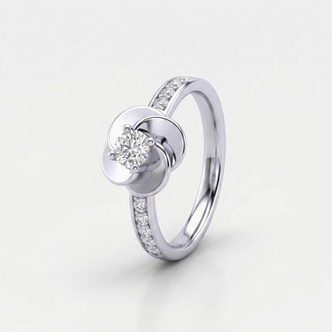 Bloom Flower Moissanite Diamond Ring