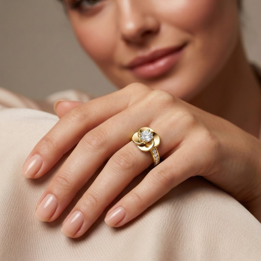 Bloom Flower Moissanite Diamond Ring