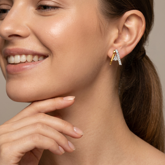 Pear Drop Diamond Stud Earrings