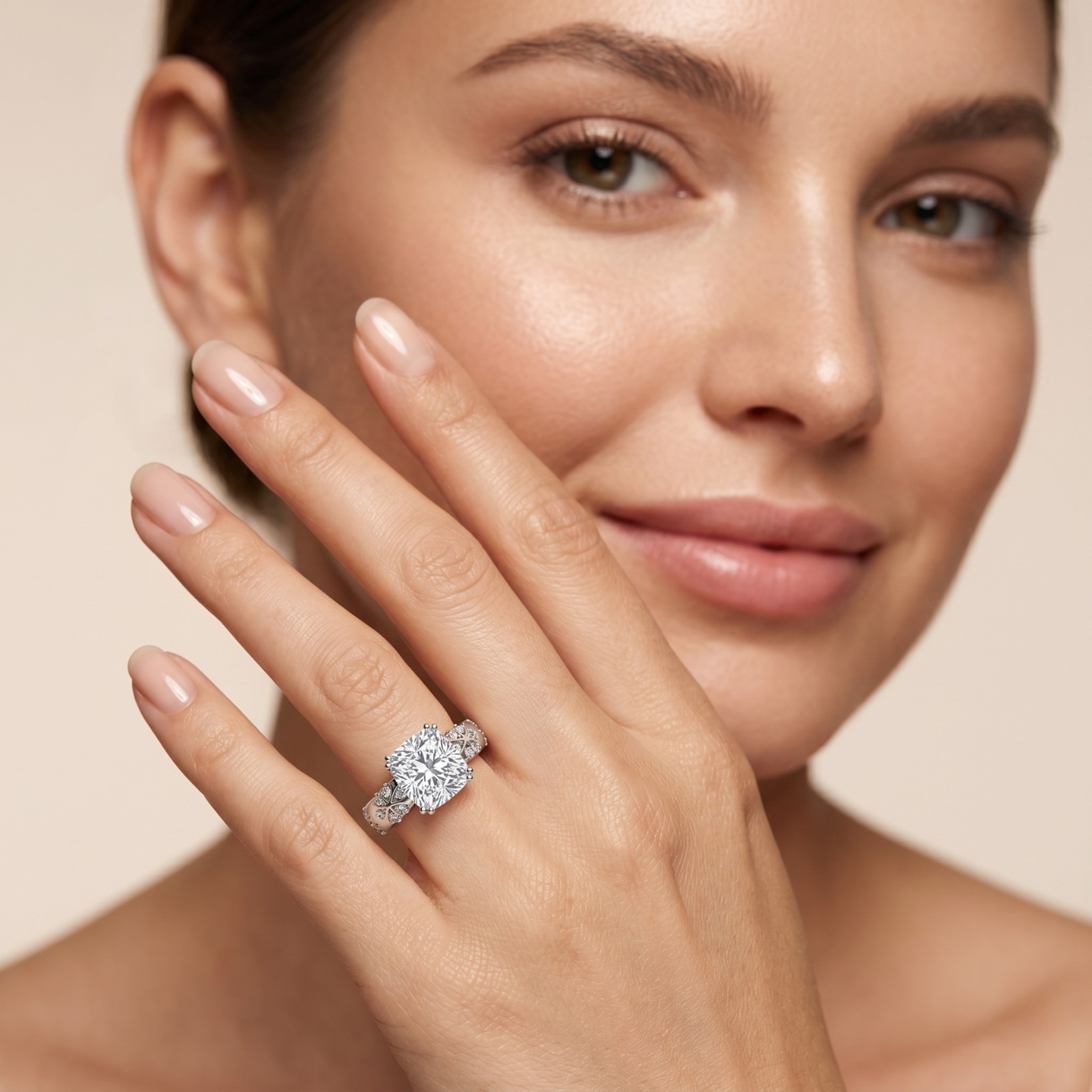 Classic Round Solitaire Pavé Ring
