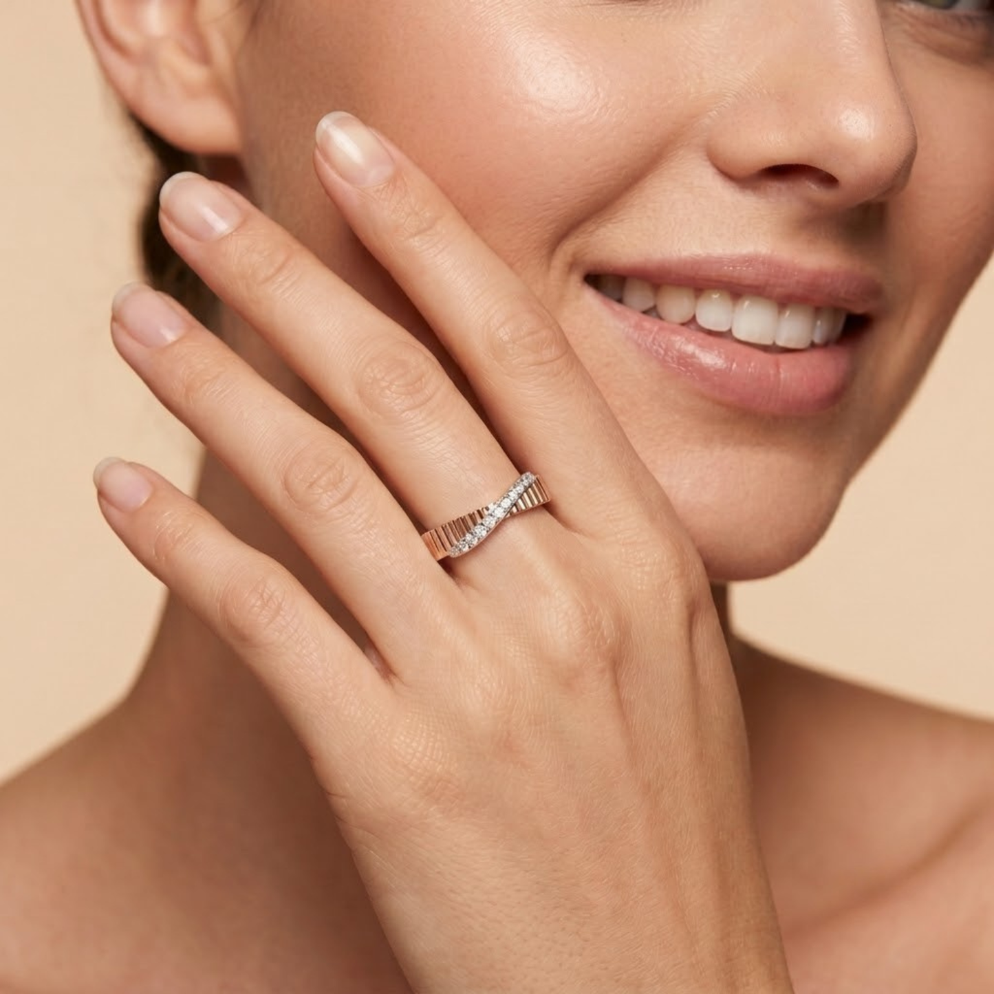 Elegant Textured Diamond Ring