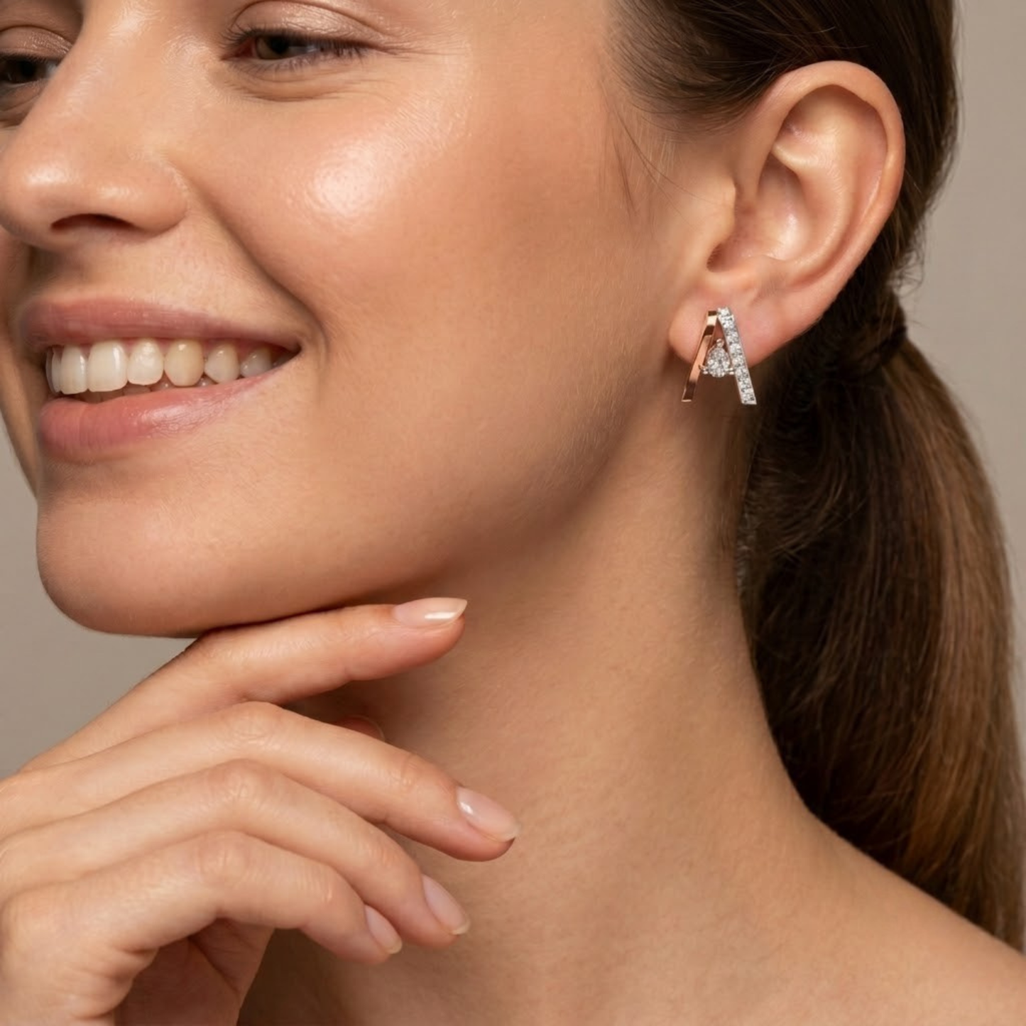 Pear Drop Diamond Stud Earrings