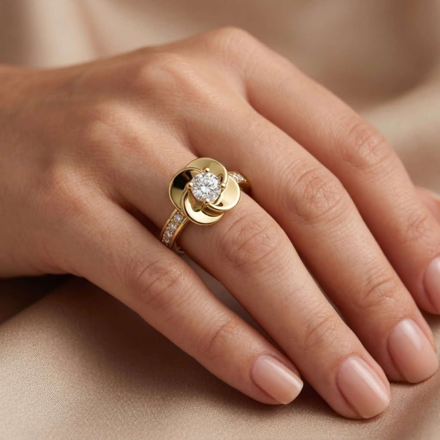 Bloom Flower Moissanite Diamond Ring