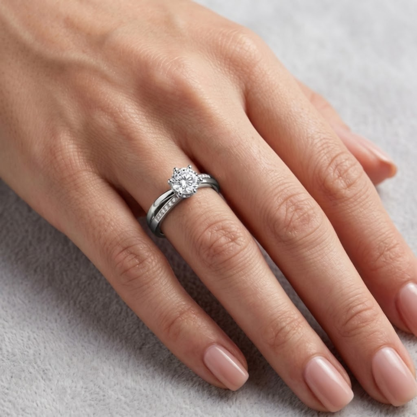 Cross Weave Solitaire Ring