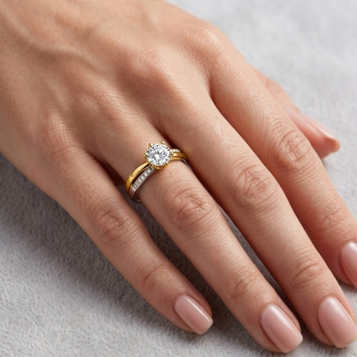 Cross Weave Solitaire Ring