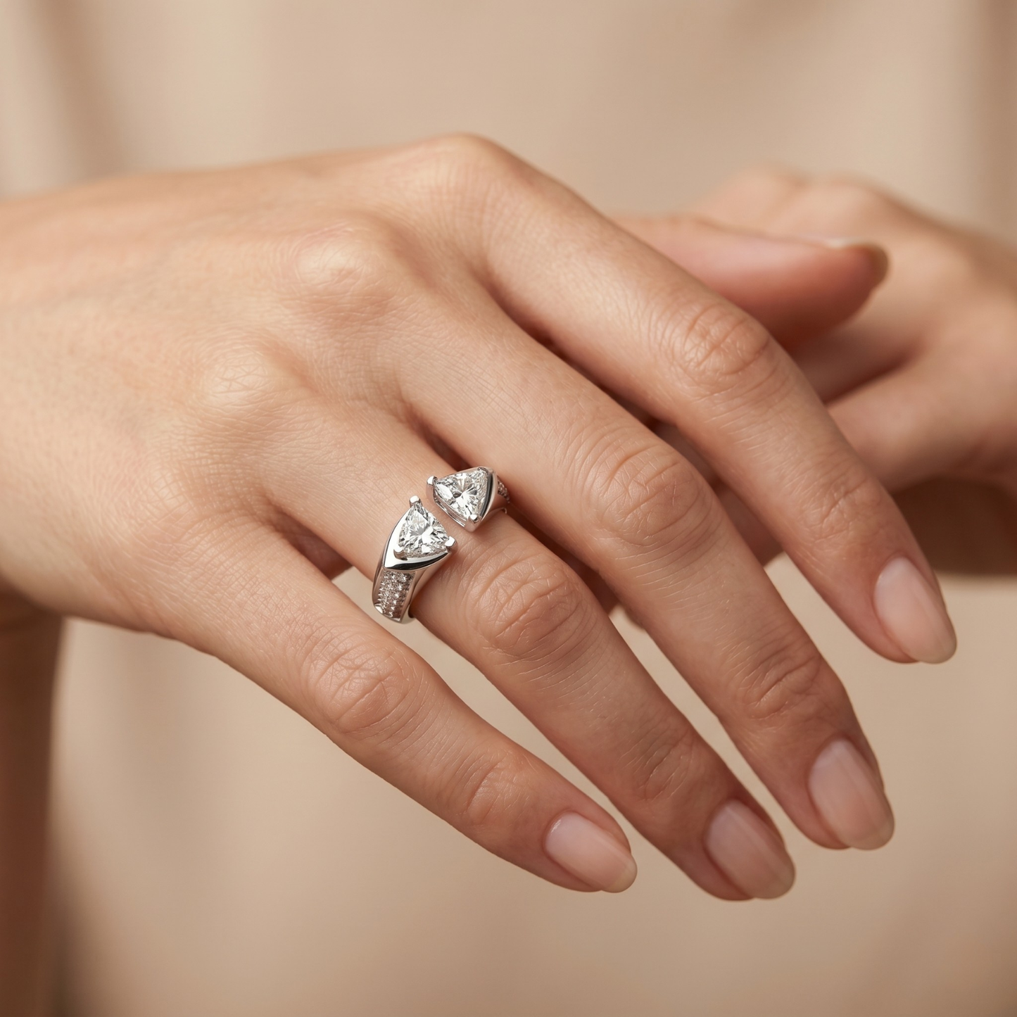 Aurora Open Triangle Diamond Ring