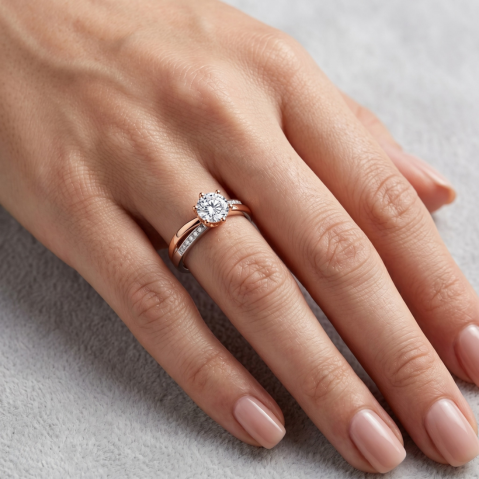 Cross Weave Solitaire Ring