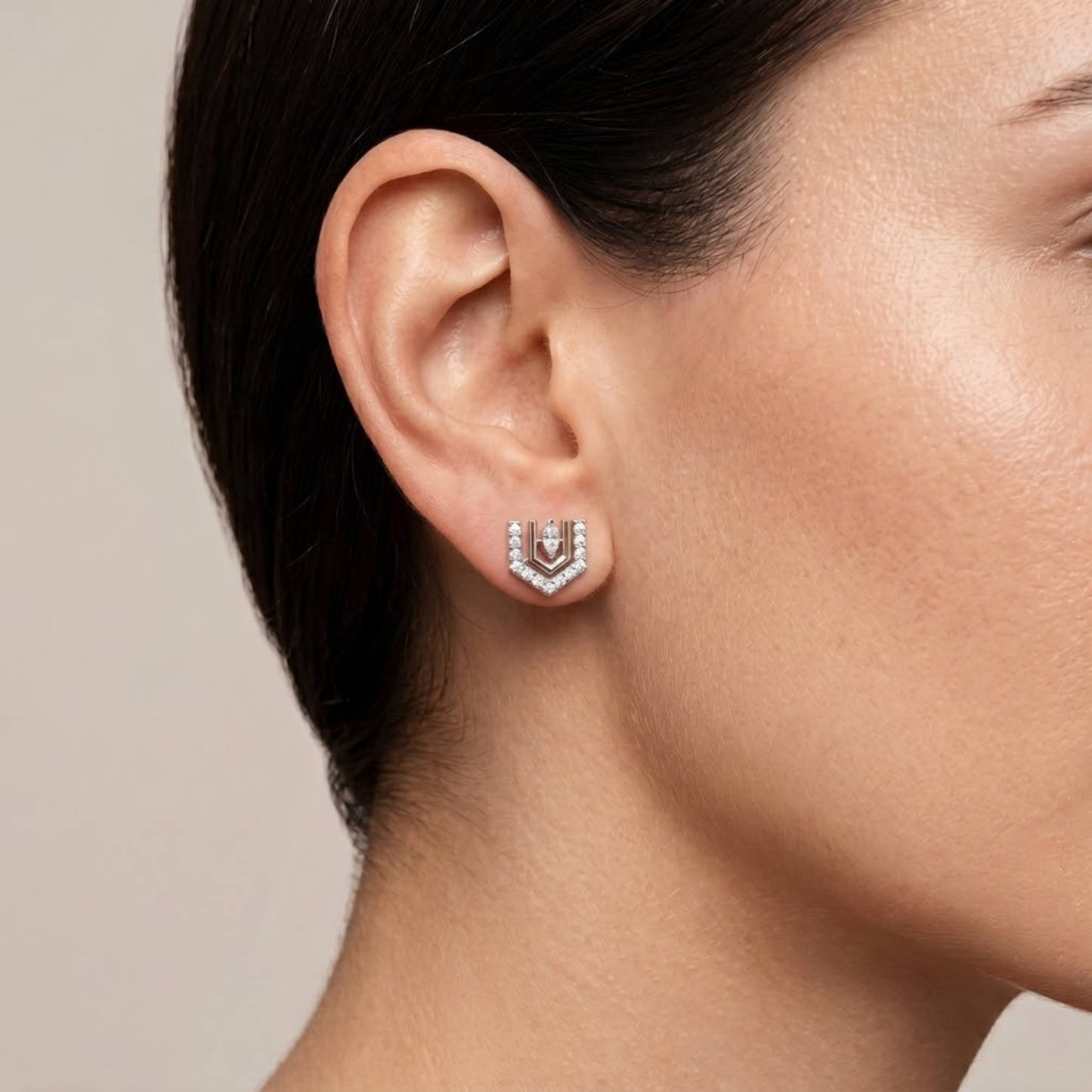 Art Deco Marquise & Chevron Diamond Earrings