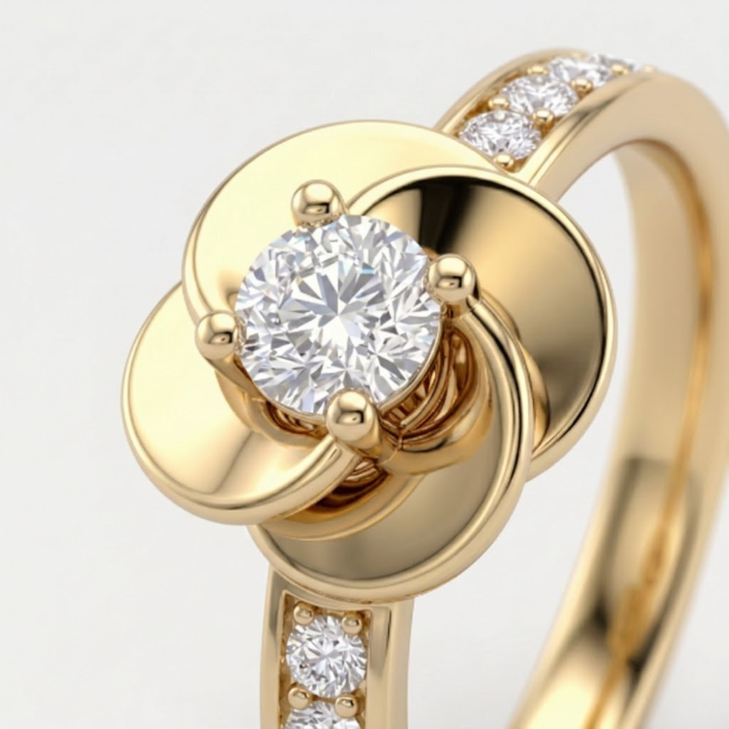 Bloom Flower Moissanite Diamond Ring