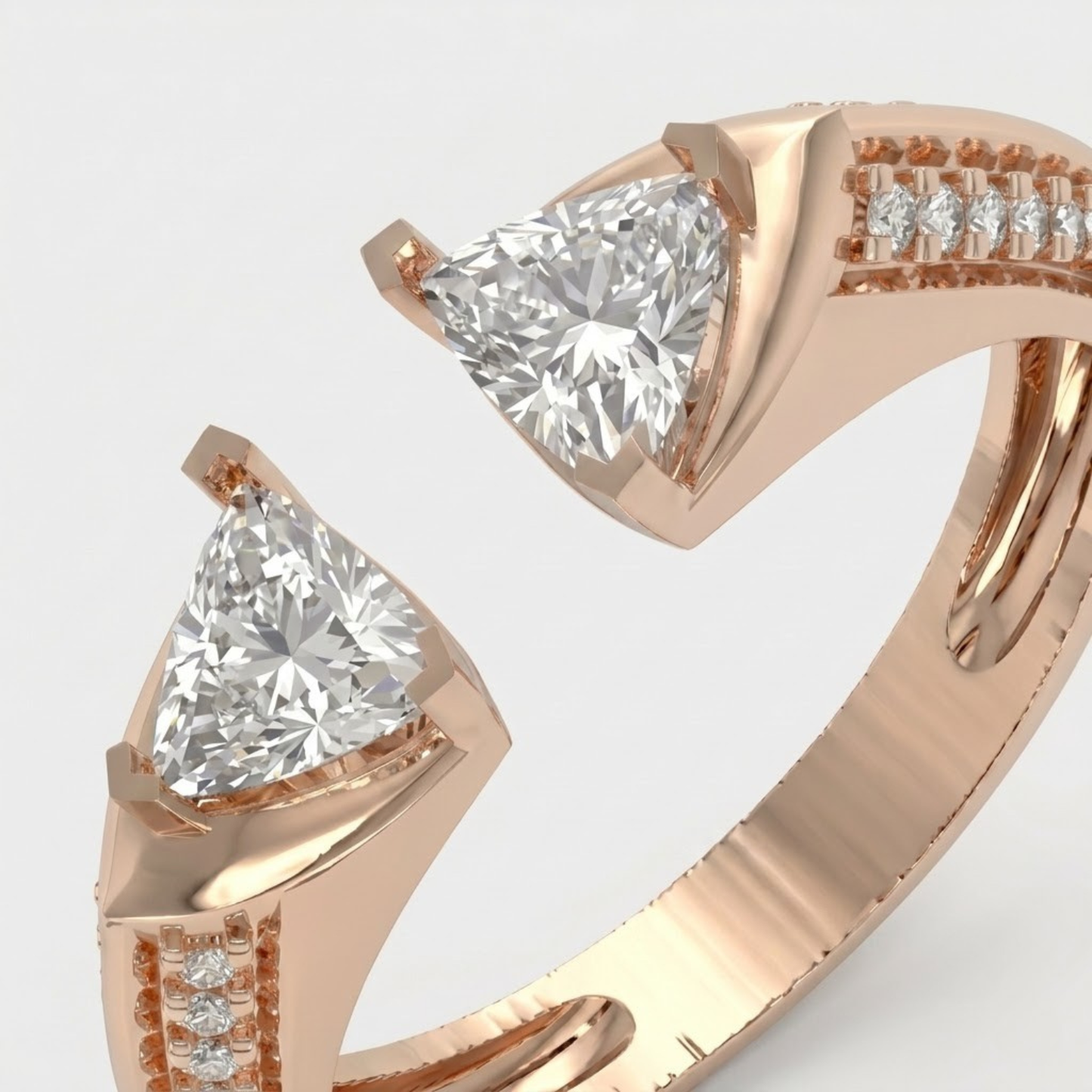Aurora Open Triangle Diamond Ring