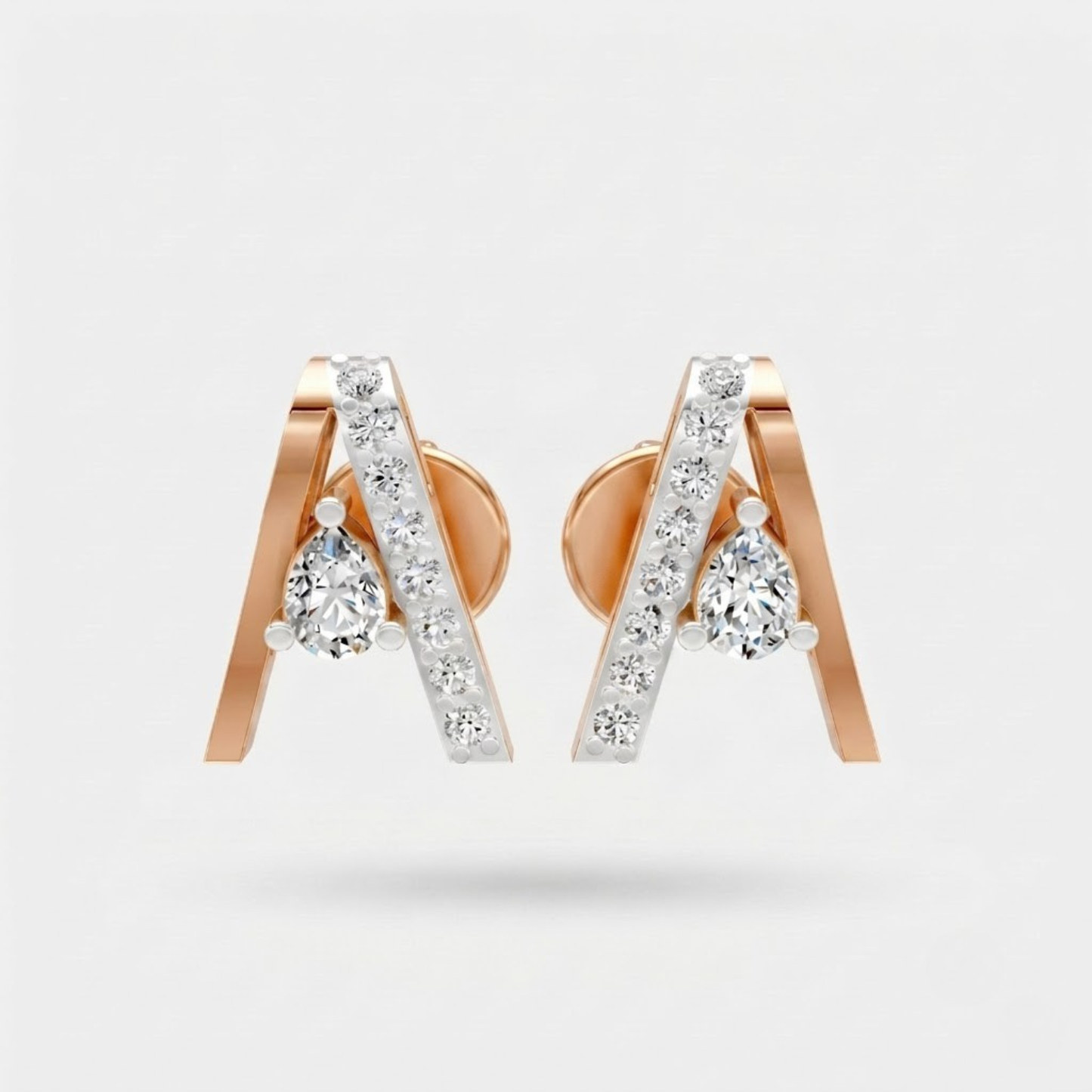 Pear Drop Diamond Stud Earrings
