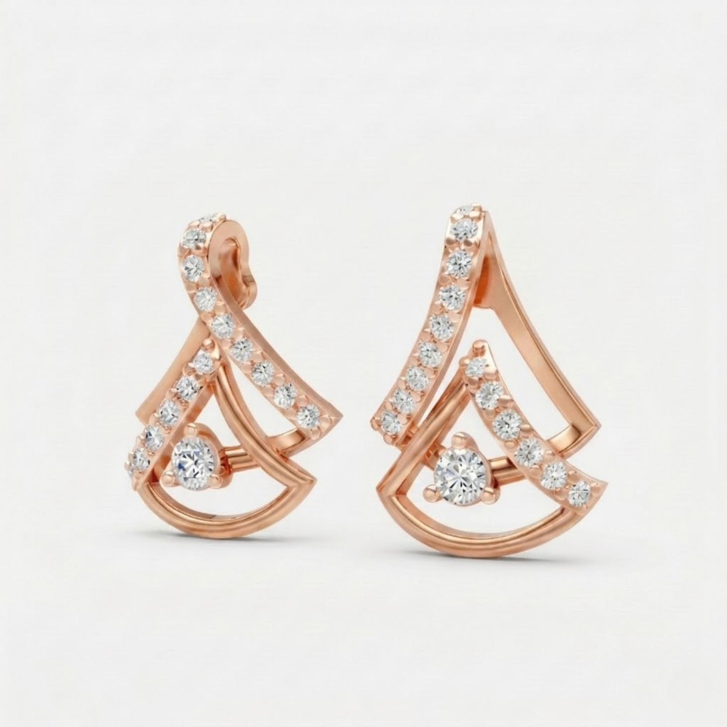 Floral Cluster Earrings with Open Teardrop Stud