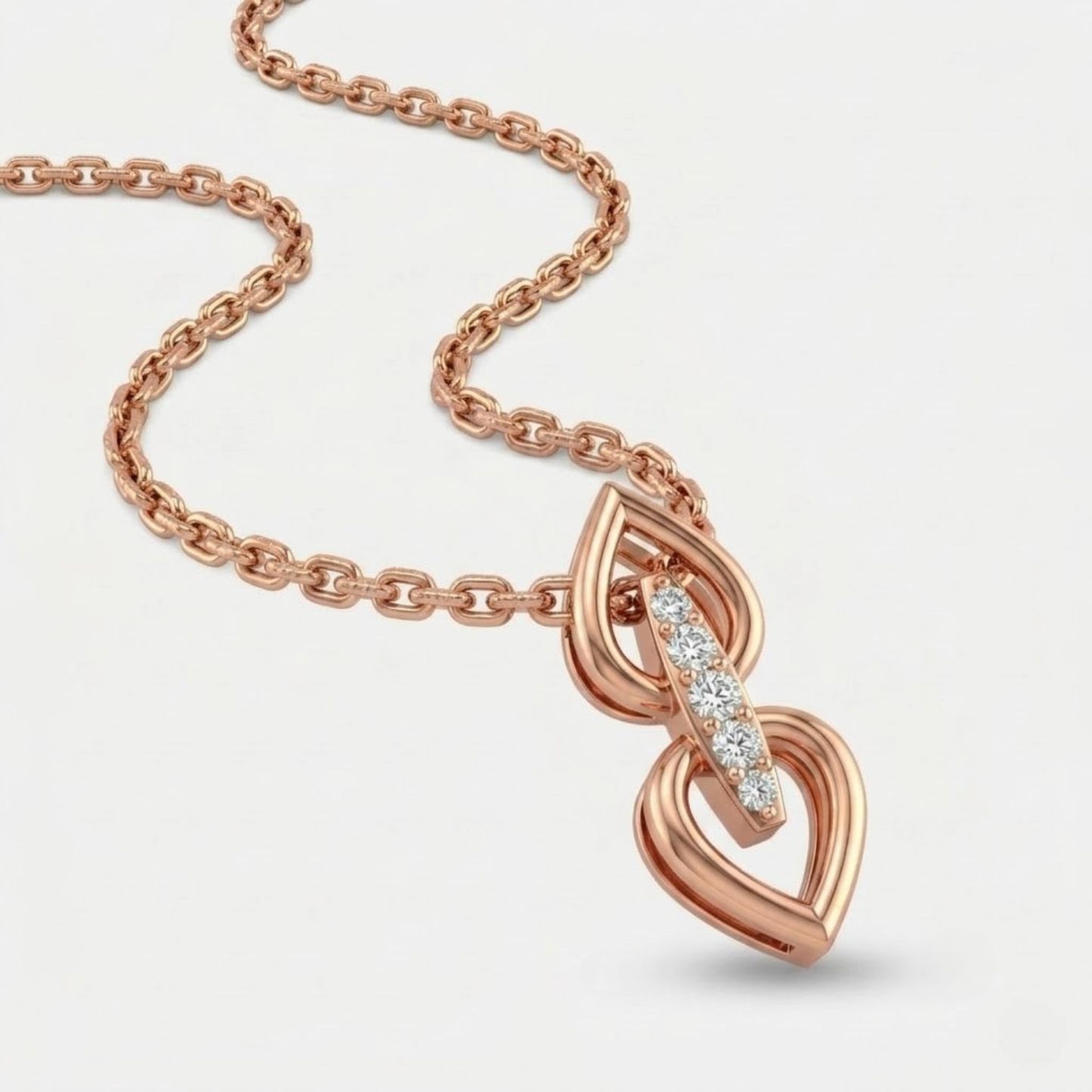 Dual Interlocking Teardrop Diamond Pendant