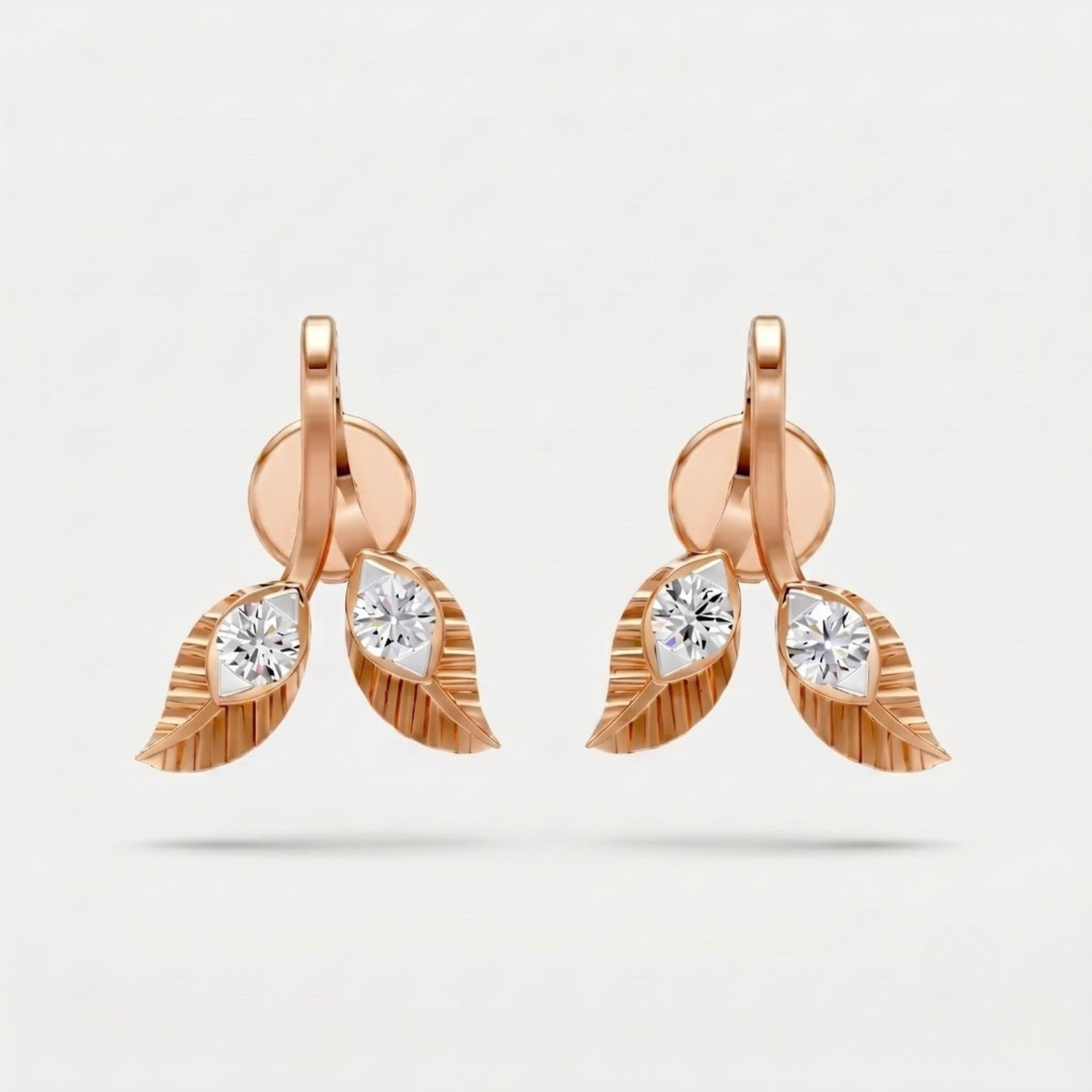Leaf Shape Moissanite Stud Earrings