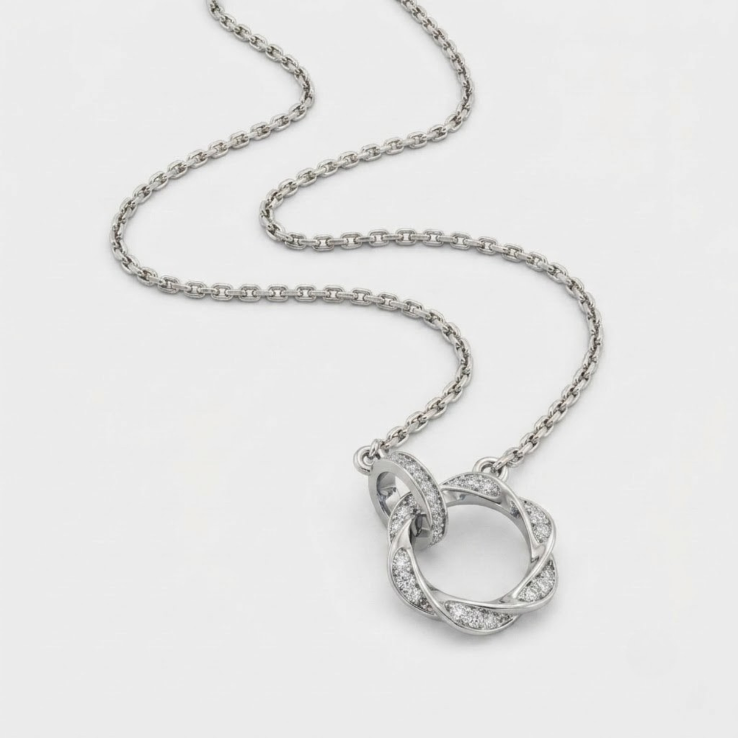 Interlocking Eternity Circle Diamond Pendant