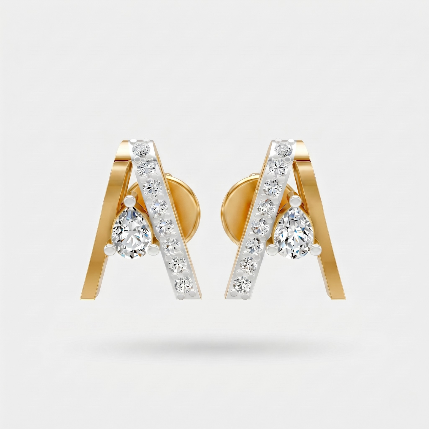 Pear Drop Diamond Stud Earrings