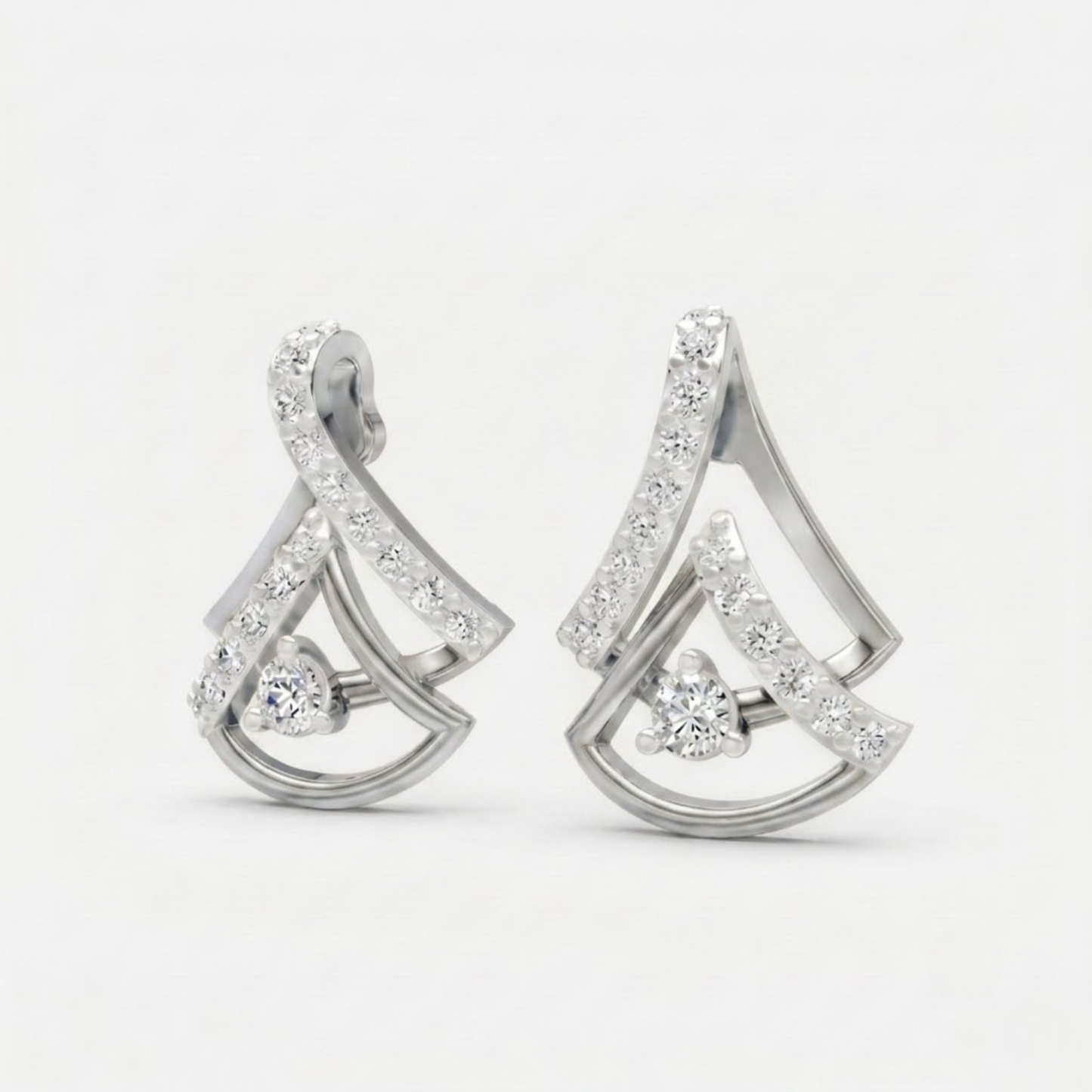 Floral Cluster Earrings with Open Teardrop Stud