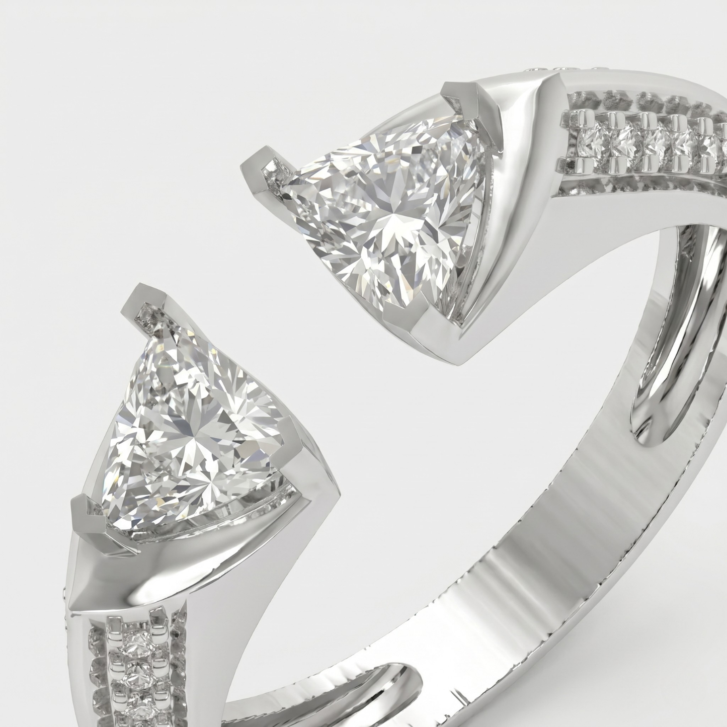 Aurora Open Triangle Diamond Ring