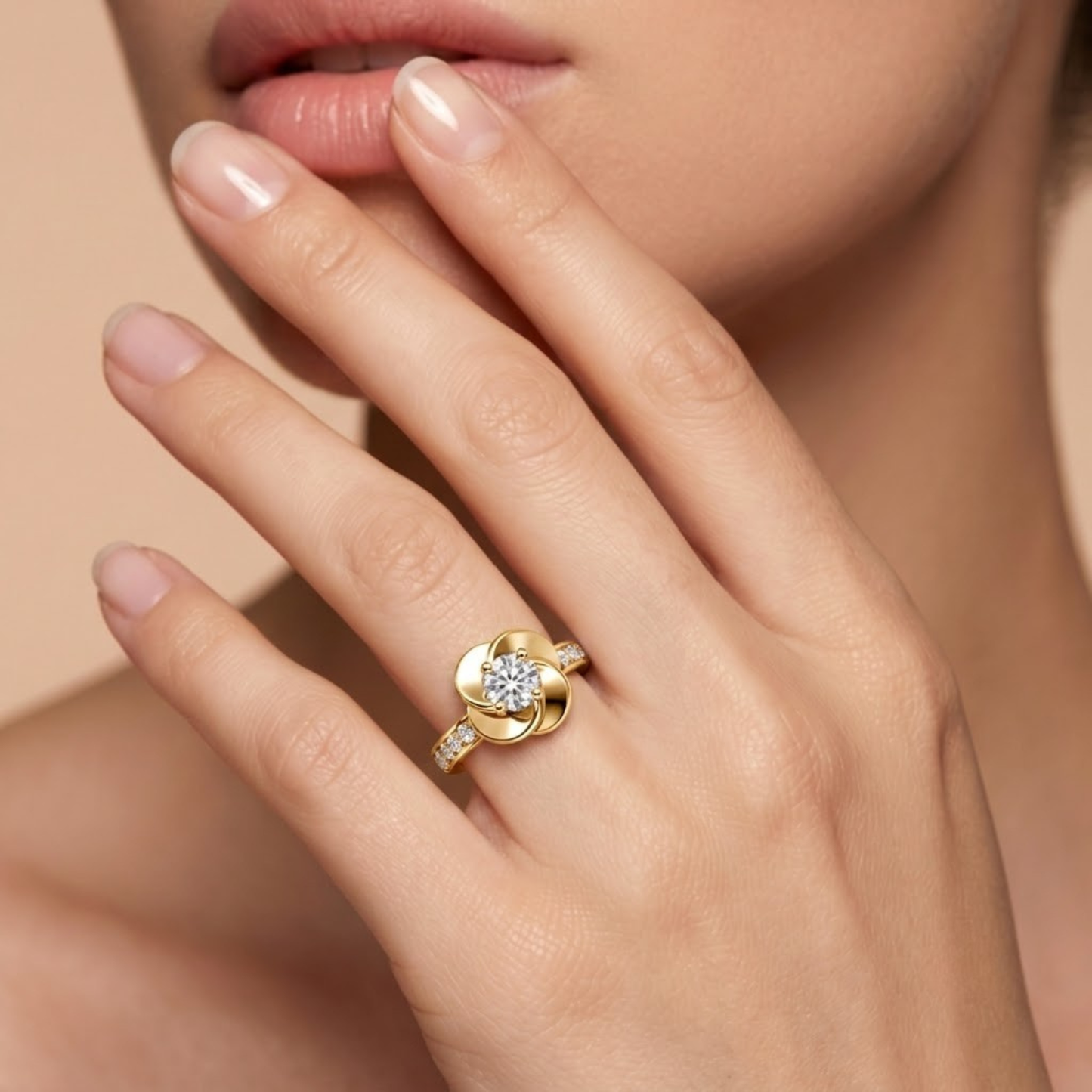 Bloom Flower Moissanite Diamond Ring
