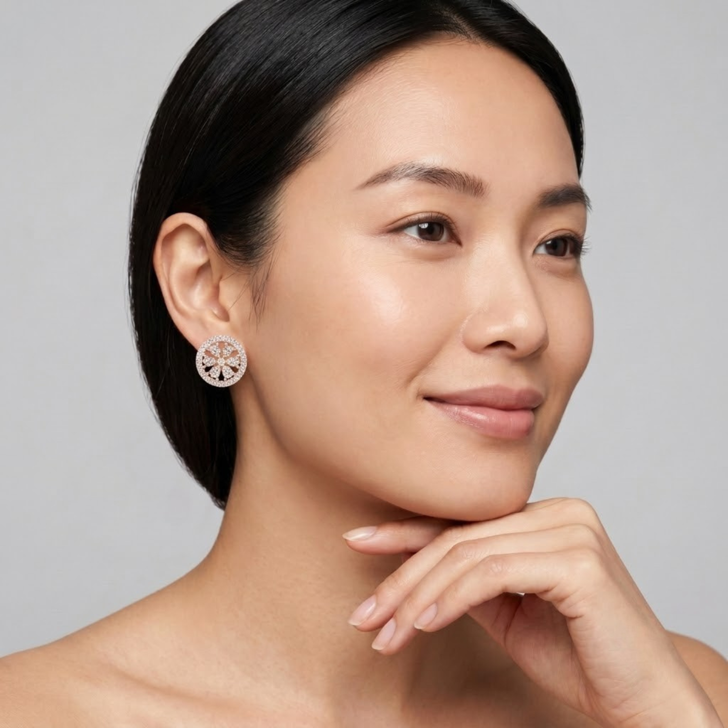 Blooming Pear Diamond Halo Studs