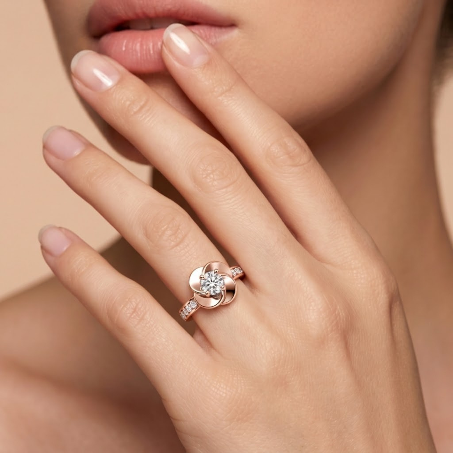 Bloom Flower Moissanite Diamond Ring