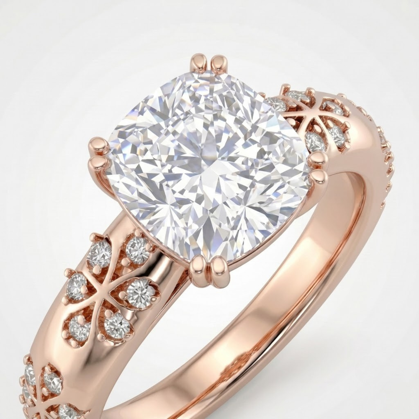 Classic Round Solitaire Pavé Ring