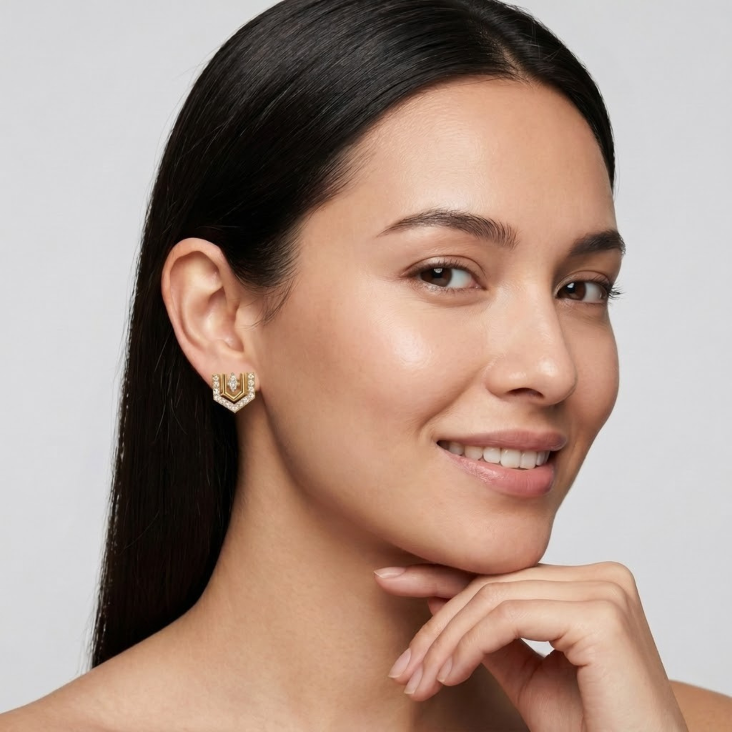 Art Deco Marquise & Chevron Diamond Earrings