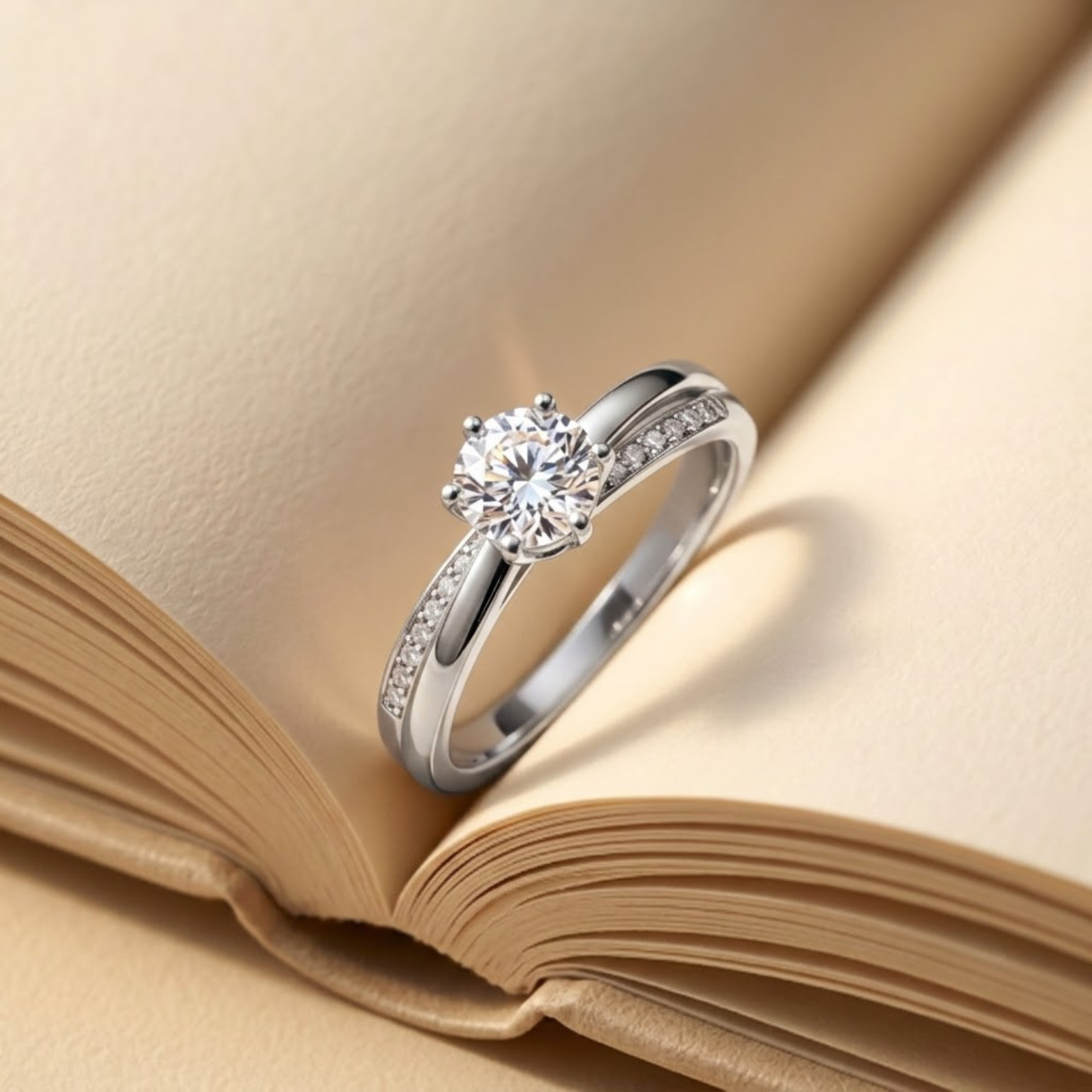 Cross Weave Solitaire Ring