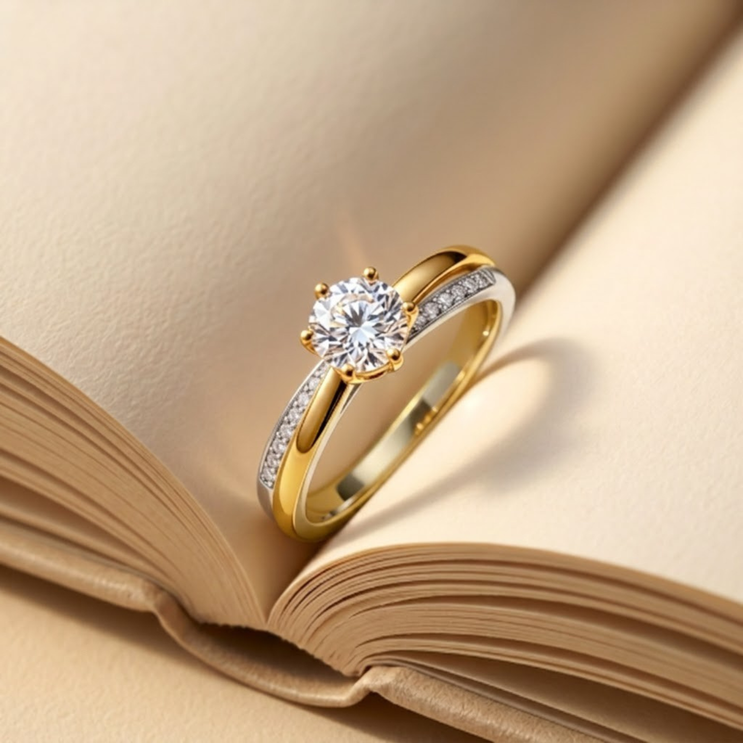Cross Weave Solitaire Ring