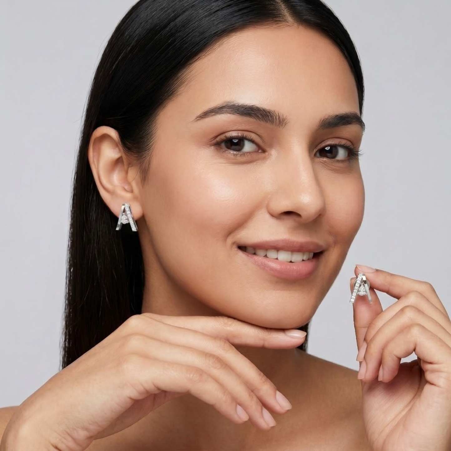 Pear Drop Diamond Stud Earrings
