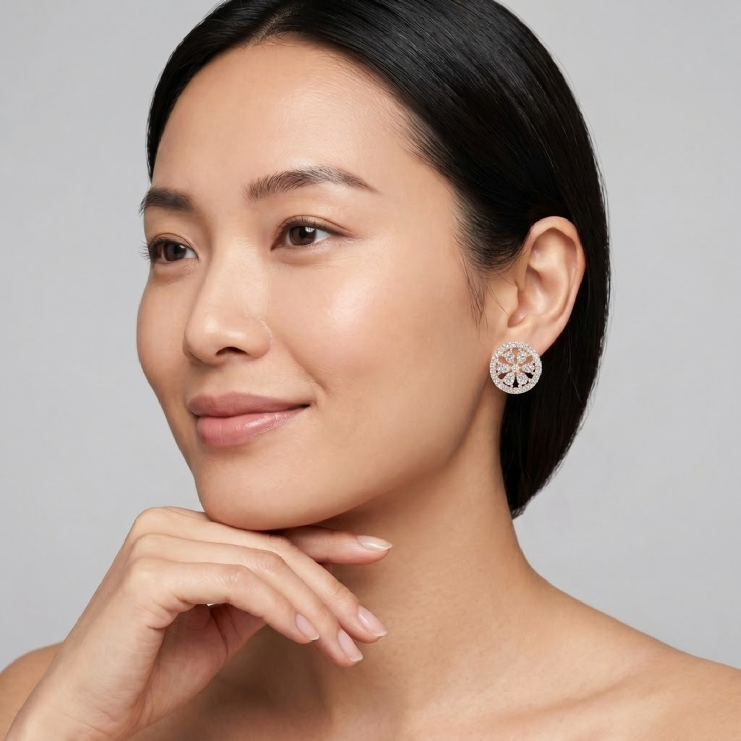 Blooming Pear Diamond Halo Studs