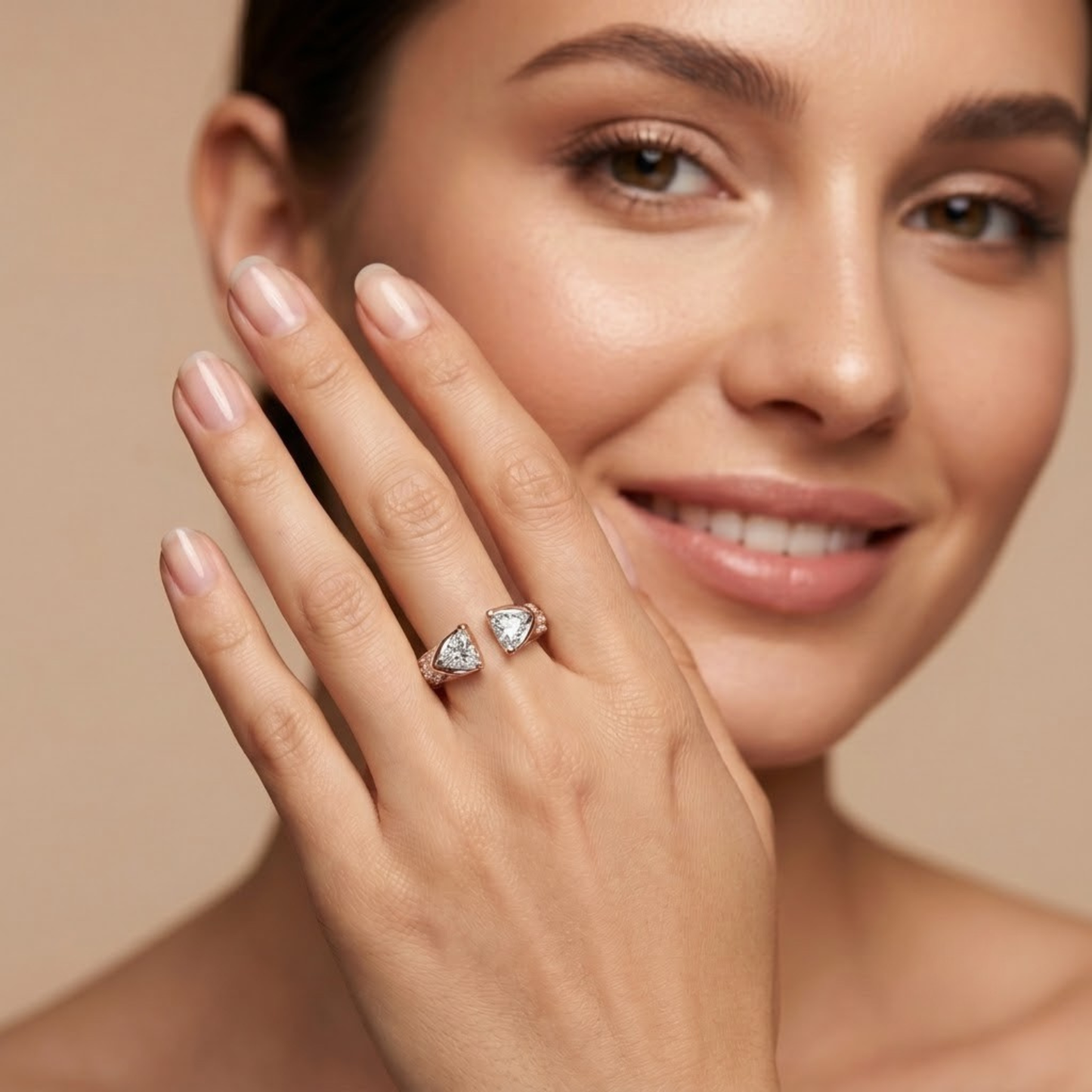 Aurora Open Triangle Diamond Ring