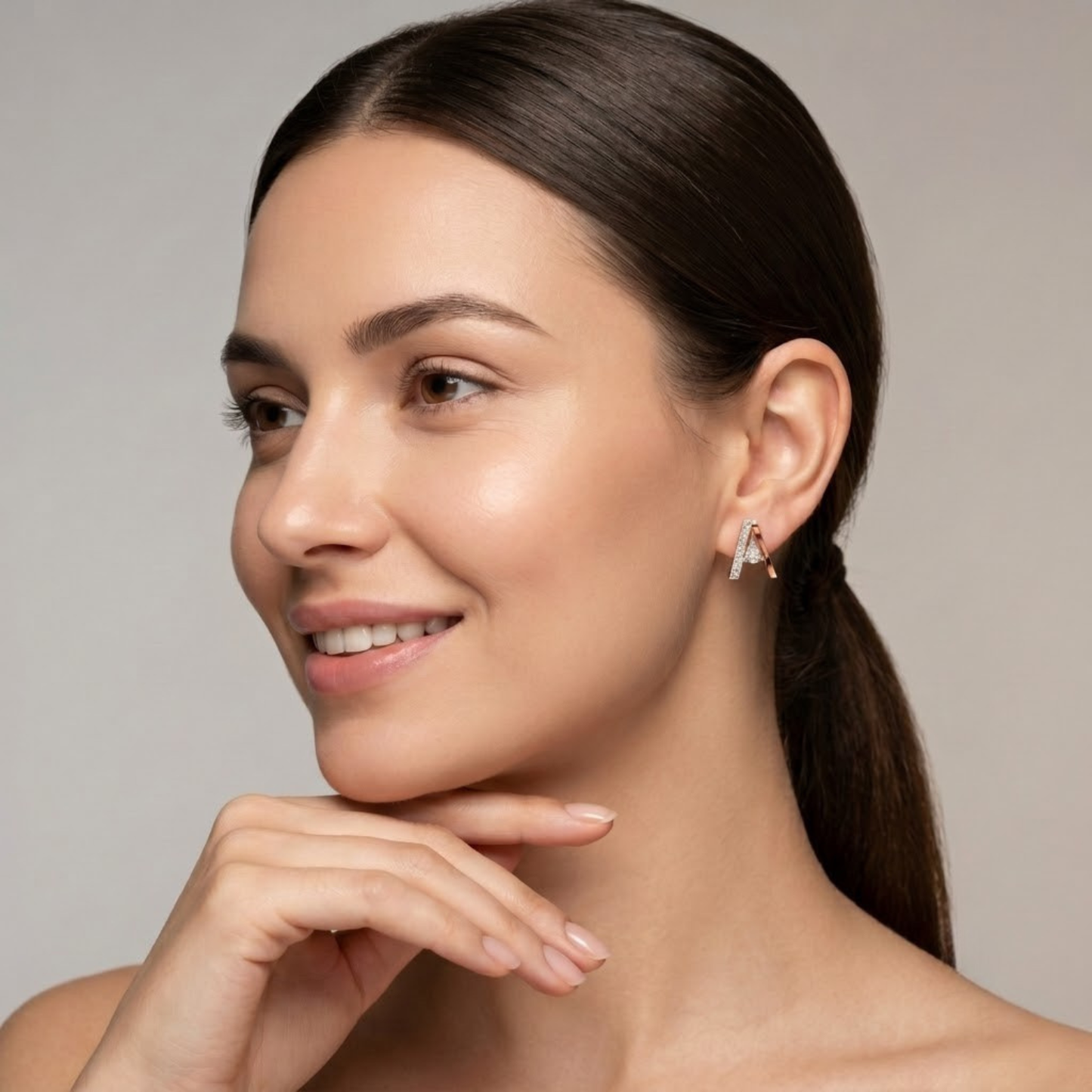 Pear Drop Diamond Stud Earrings
