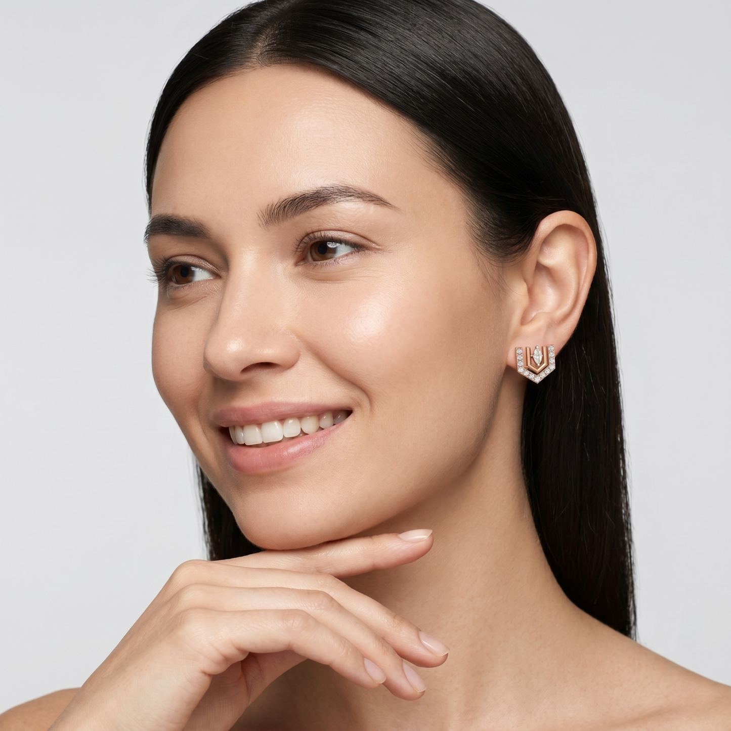 Art Deco Marquise & Chevron Diamond Earrings