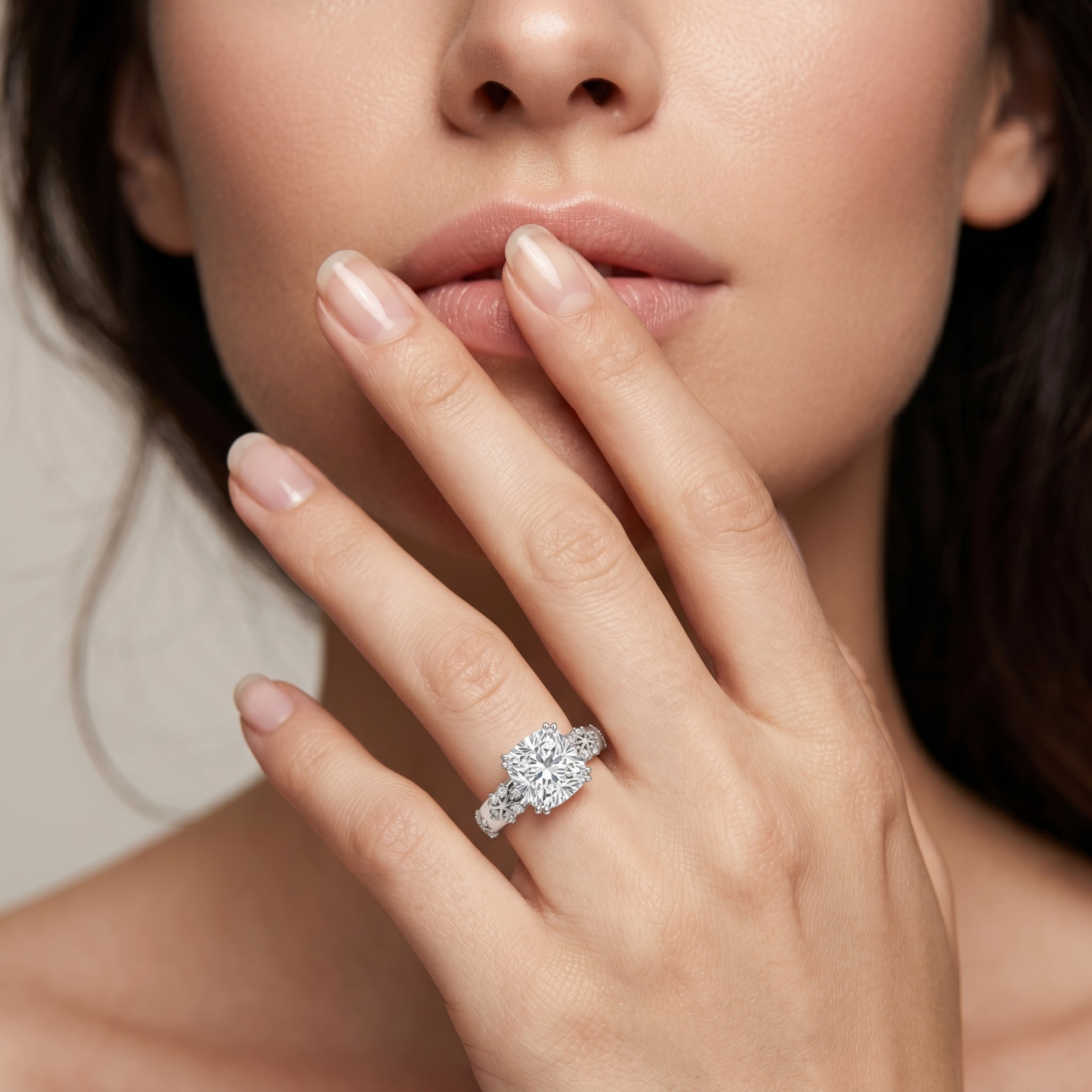 Classic Round Solitaire Pavé Ring