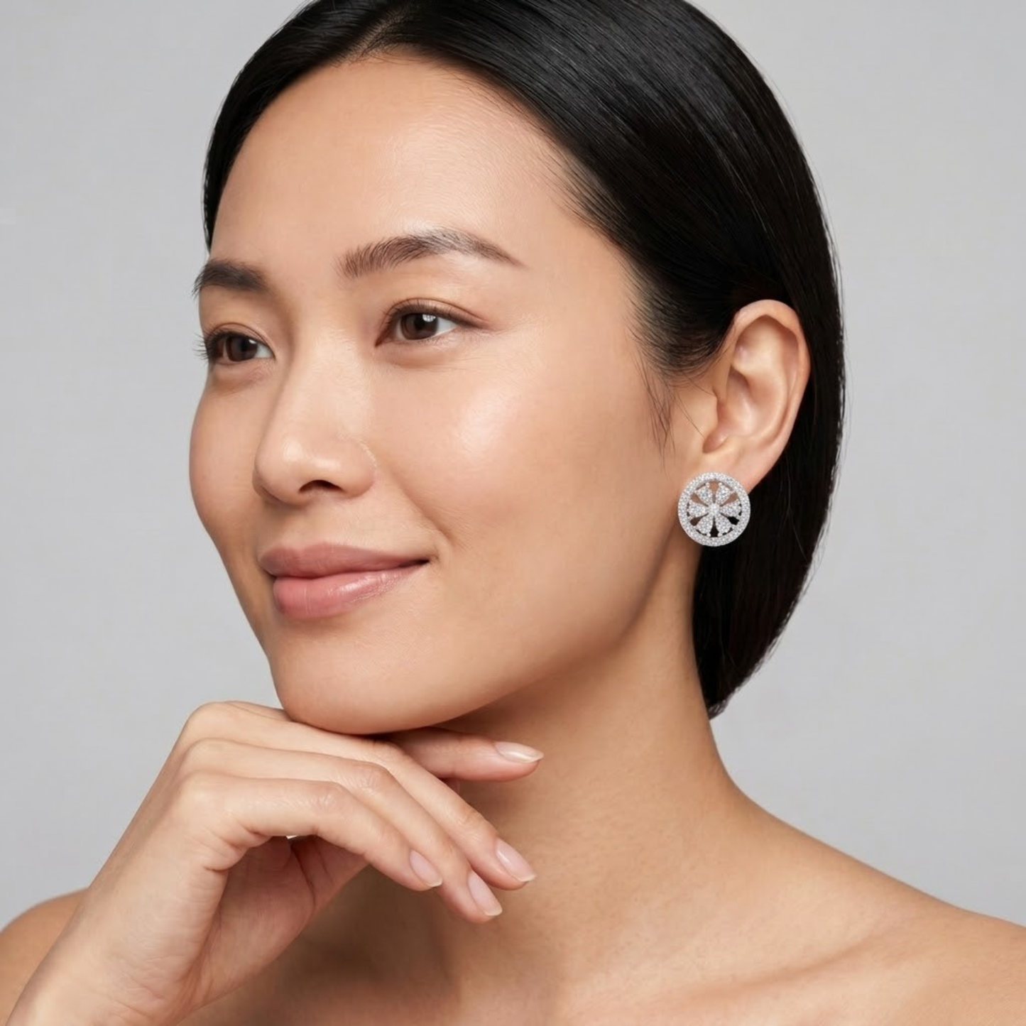 Blooming Pear Diamond Halo Studs